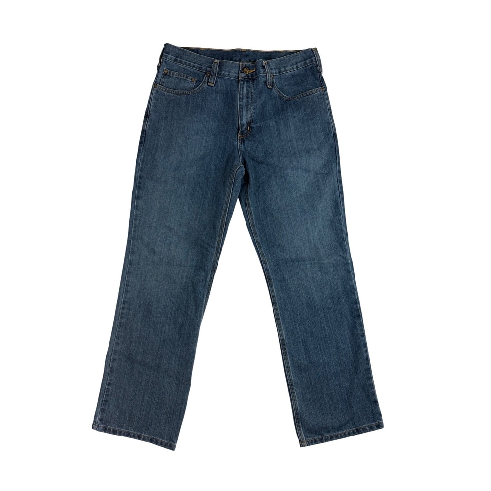 Carhartt Mens Jeans Size 34x30 Straight Leg Dark Wash Denim Pants